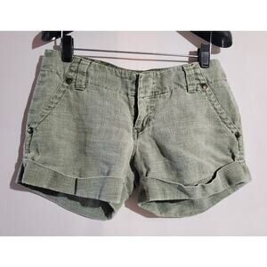Tillmore California Hemp Green Shorts Women's Size 25 Roll Cuff Natural Casual